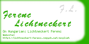 ferenc lichtneckert business card